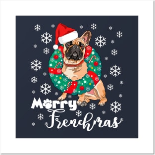 Merry Frenchmas Funny French Bulldog Christmas Frenchi Dogmas Posters and Art